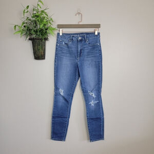 Articles of Society Skinny Ankle High Rise Distressed Medium Wash Jeans 28 6